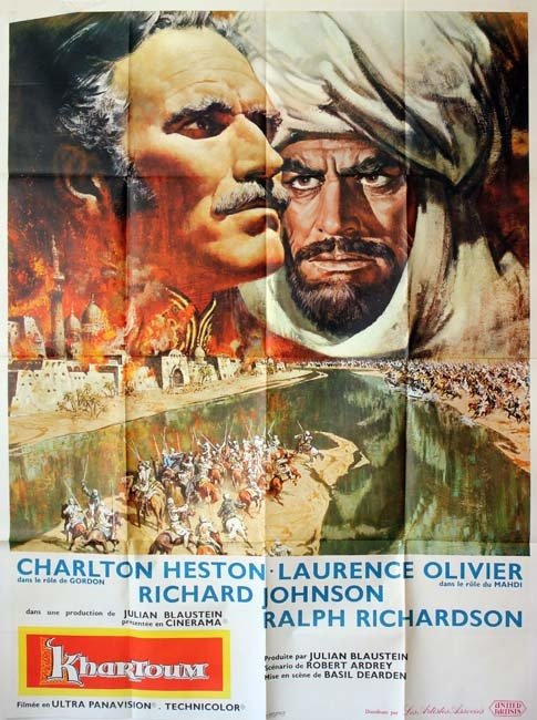 KHARTOUM Affiche du film - UK 1966 - Basil Dearden Charlton Heston 120x160 cm