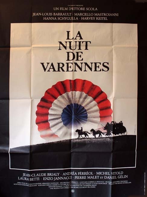 LA NUIT DE VARENNES Affiche du film de 1981 Ettore Scola Marcello Mastroianni 120x160 cm