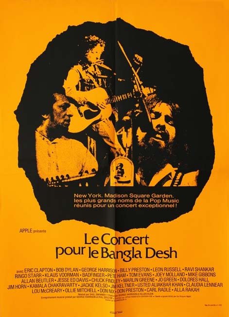 CONCERT POUR LE BANGLA DESH Affiche du film Saul Swimmer George Harrison 1971 60x80 cm