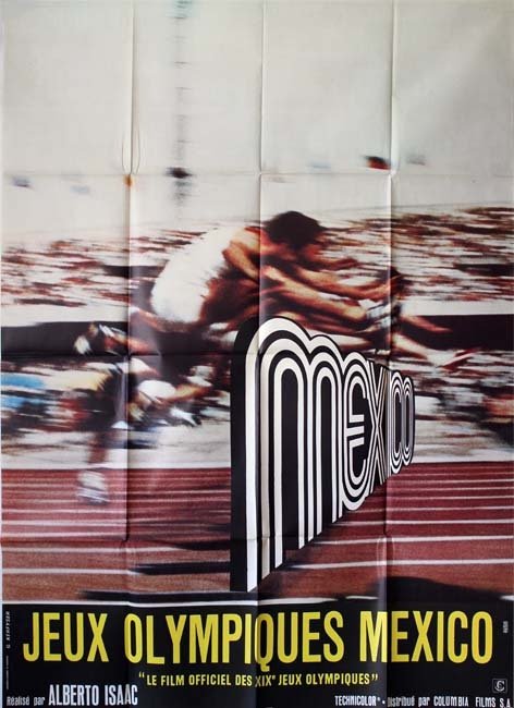 JEUX OLYMPIQUES DE MEXICO Affiche originale 1969 du film/documentaire Alberto Isaac 60x80 cm