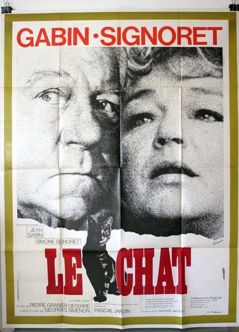 LE CHAT Affiche du film 1971 Jean Gabin Pierre Granier Defferre 120x160 cm