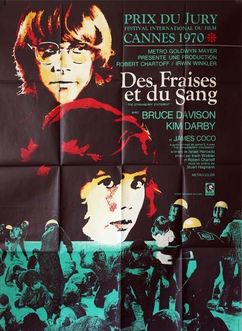 DES FRAISES ET DU SANG Affiche du film 1970 Stuart Hagmann Bruce Davison 120x160 cm
