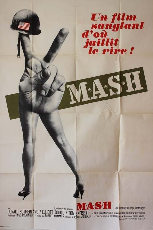 M*A*S*H Affiche originale du film 1970 Robert Altman D. Sutherland E. Gould 120x160 cm