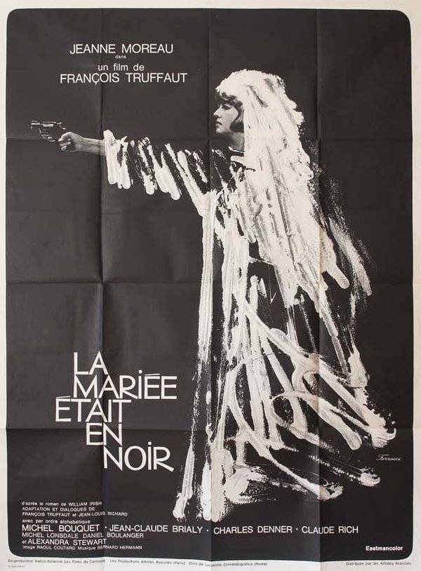 LA MARIEE ETAIT EN NOIR Affiche originale 1967 François Truffaut Jeanne Moreau 120X160 CM
