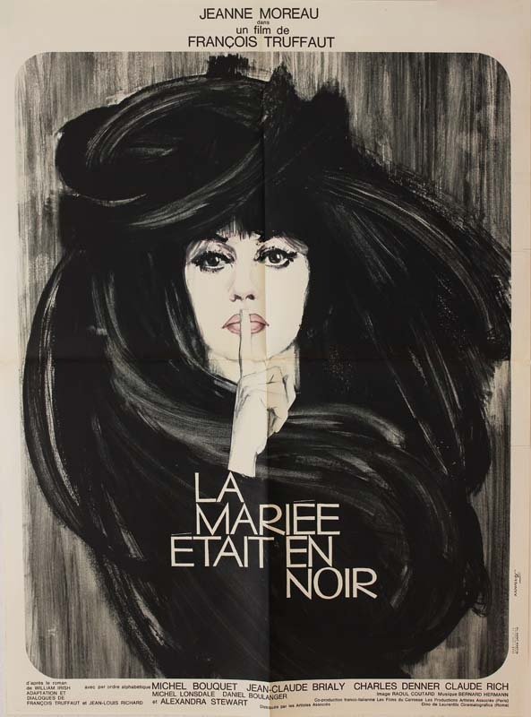 LA MARIEE ETAIT EN NOIR Affiche originale 1967 François Truffaut Jeanne Moreau 60X80 CM
