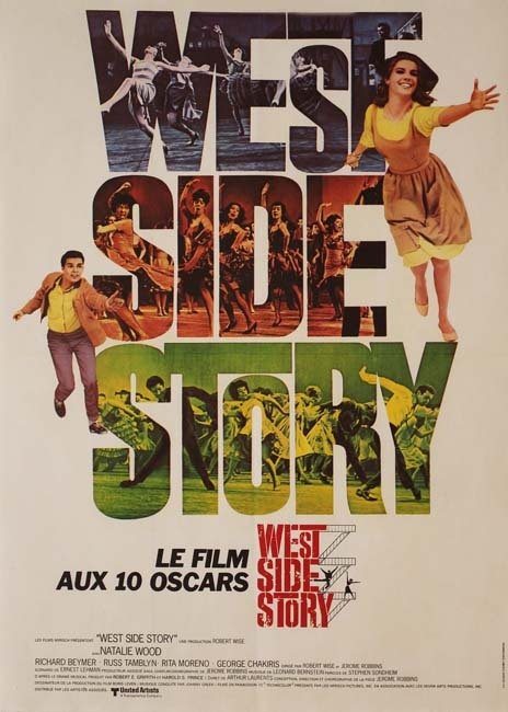 WEST SIDE STORY Affiche originale du film de 1961 Robert Wise Natalie Wood 40X54 CM