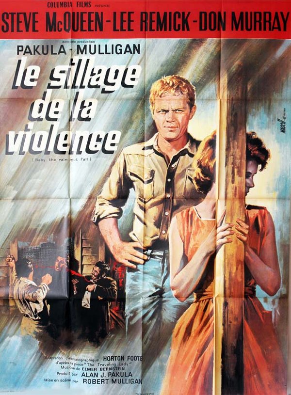 LE SILLAGE DE LA VIOLENCE Affiche originale du film de 1965 Robert Mulligan Steve McQueen 120X160 CM