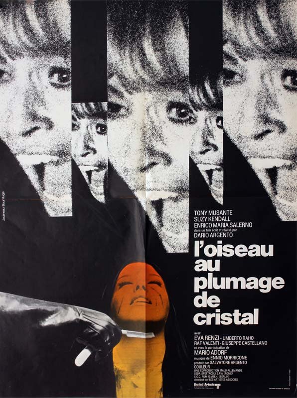 L'OISEAU AU PLUMAGE DE CRISTAL Affiche originale du film de 1970 Dario Argento 60X80 CM