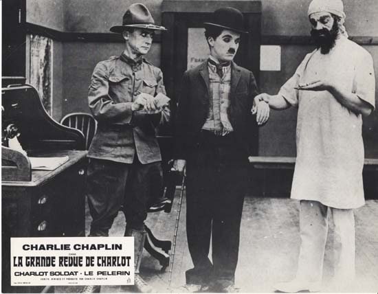 CHARLOT SOLDAT Jeu de 8 photos du film de 1918 / Ressortie 60 Charlie Chaplin 22x28 CM