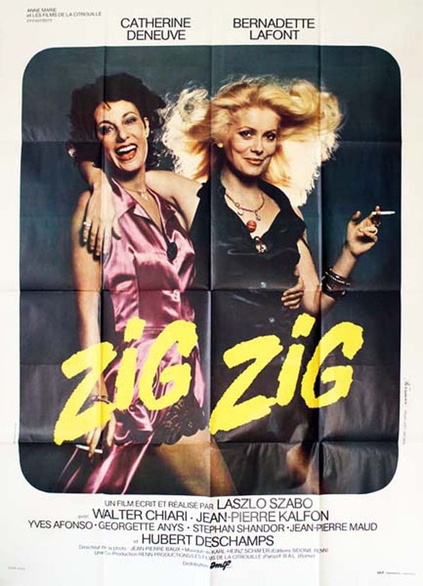 ZIG ZIG  Affiche originale du film de 1974 Laszlo Szabo C. Deneuve B. Lafont 120X160 CM
